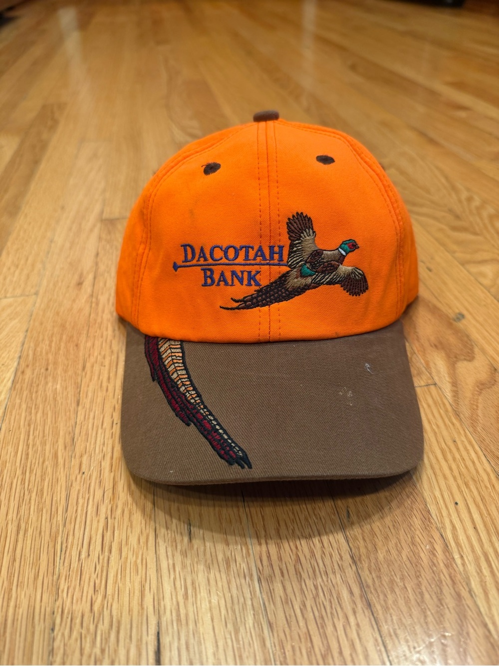 Dacotah Bank Orange & Brown Pheasant Embroidered Hat